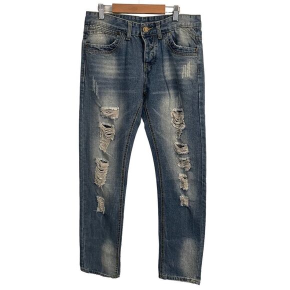 SoSoo Jeans 1971 Vintage Y2K Ripped Distressed Straight Jeans Size 29 - Picture 1 of 7